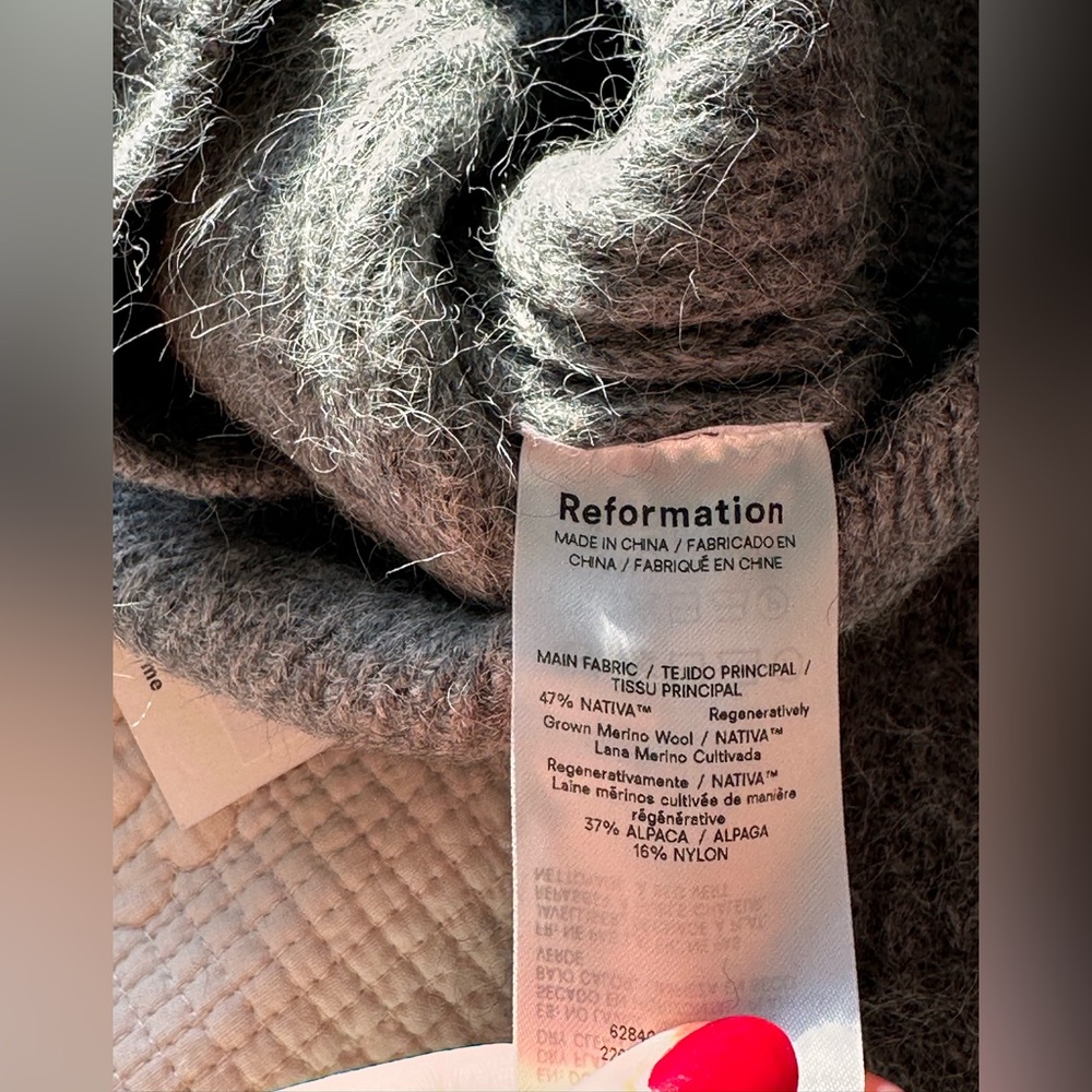 Reformation Cosmia Alpaca Grey Sweater - Picture 10 of 11